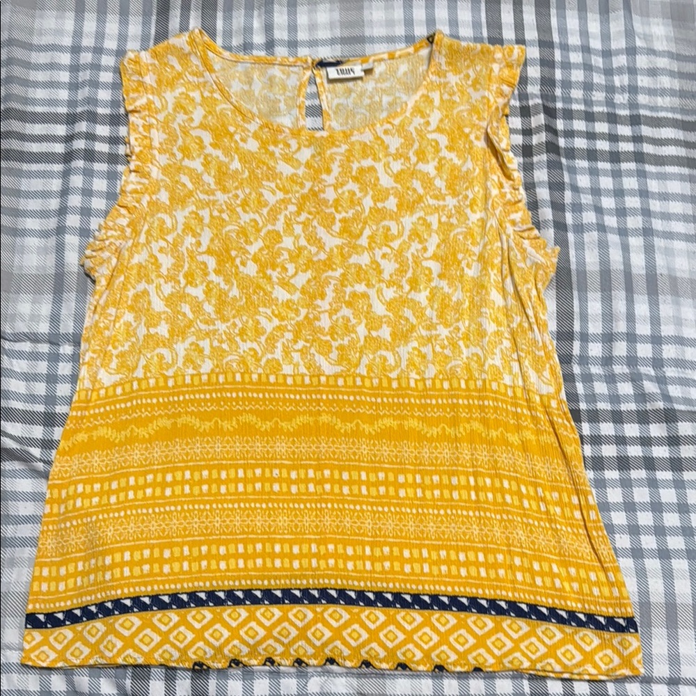 True Craft Yellow Sleeveless Tank Top